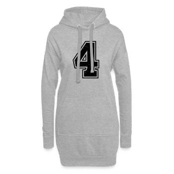 Quatre - Sweat-shirt à capuche long Femme - gris chiné - Devant
