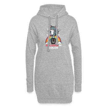 Équilibre du chat sur arc-en-ciel - Sweat-shirt à capuche long Femme - gris chiné - Devant