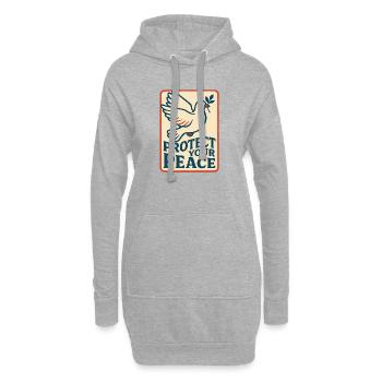 Protégez votre colombe de la paix - Sweat-shirt à capuche long Femme - gris chiné - Devant