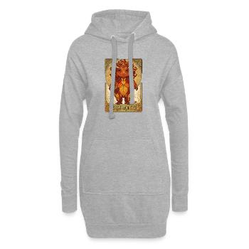Herbst Monster aus Laub - Hoodie-Kleid - Grau meliert - Vorne