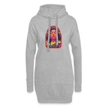Open Your Mind Psytrance Kandi Bloom - Hoodie-Kleid - Grau meliert - Vorne