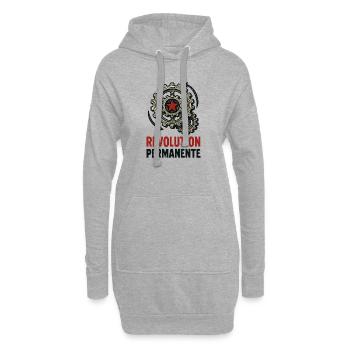 Révolution permanente - Sweat-shirt à capuche long Femme - gris chiné - Devant