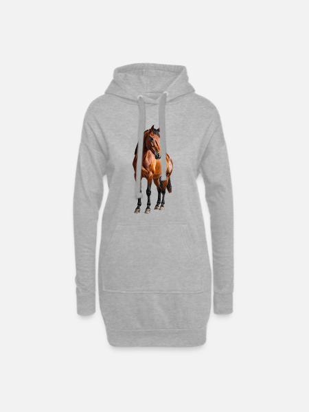 Horse - Hoodie Dress - heather grey