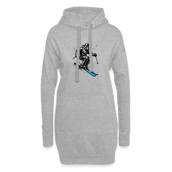 Skifahren | Skifahrer | Berg - Hoodie-Kleid - Grau meliert - Vorne