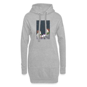 Freunde im Schnee - Hoodie-Kleid - Grau meliert - Vorne
