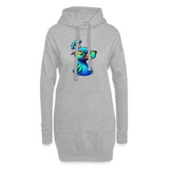 Motif du paon bleu Roue de paon Amoureux du paon - Sweat-shirt à capuche long Femme - gris chiné - Devant