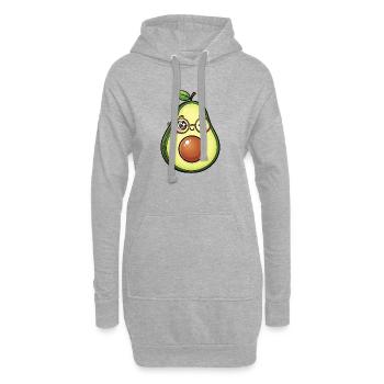 Avocado mit Brille Wink - Hoodie-Kleid - Grau meliert - Vorne