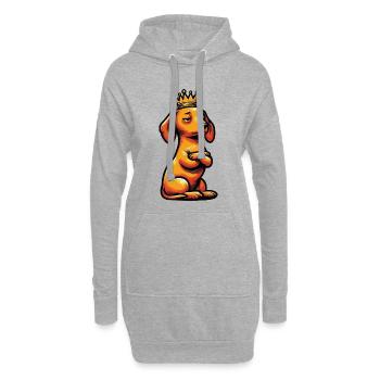 Dackel Dackelbesitzer Dackelhalter Dackelliebhaber - Hoodie-Kleid - Grau meliert - Vorne