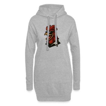Wach auf mit Stil - Hoodie-Kleid - Grau meliert - Vorne