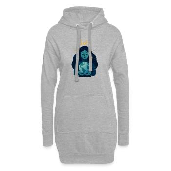 Gaïa cosmique éternelle - Sweat-shirt à capuche long Femme - gris chiné - Devant