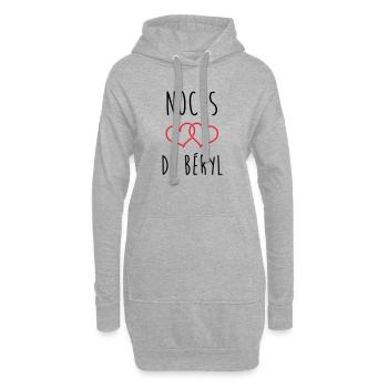 Beryl Hochzeit: 23 Jahre Liebe - Hoodie-Kleid - Grau meliert - Vorne