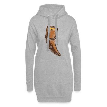 Honigiges Horn des Überflusses - Hoodie-Kleid - Grau meliert - Vorne