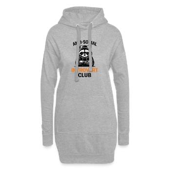 Introvertierter Waschbärclub-Hoodie - Hoodie-Kleid - Grau meliert - Vorne