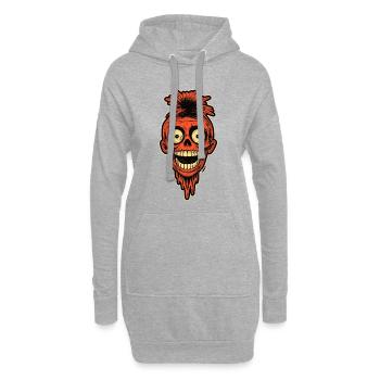 Crimson Skull Mohawk Maskottchen - Hoodie-Kleid - Grau meliert - Vorne
