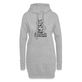 Manchmal bin ich einfach nur eine furzende Ziege. - Hoodie-Kleid - Grau meliert - Vorne