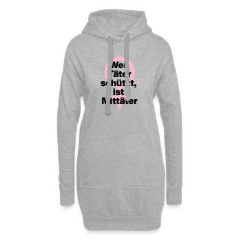 WER TÄTER SCHÜTZT, IST MITTÄTER! ♀ FEMALE EMPOWENT - Hoodie-Kleid - Grau meliert - Vorne