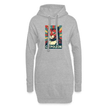 Catpoleon – Cat dans le rôle de Napoleon Retro Poster - Sweat-shirt à capuche long Femme - gris chiné - Devant