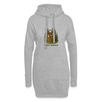 Waldernte Korb mit Pilzen - Hoodie-Kleid - Grau meliert - Vorne
