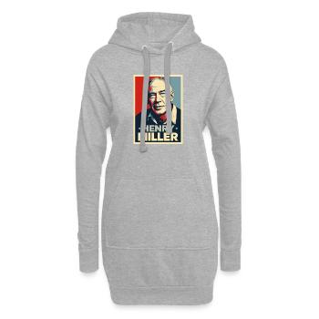 Henry Miller Pop Art Portrait - Sweat-shirt à capuche long Femme - gris chiné - Devant