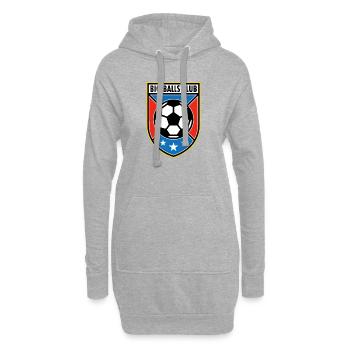 Insigne de football du Big Balls Club - Sweat-shirt à capuche long Femme - gris chiné - Devant