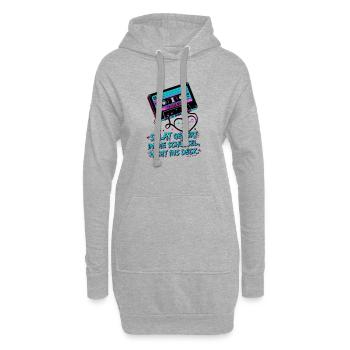 Retro Kassette Audio Band Salat - Hoodie-Kleid - Grau meliert - Vorne