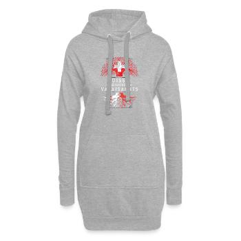 Suisse De Racines Valaisannes T-Shirt Cadeau Hu... - Sweat-shirt à capuche long Femme - gris chiné - Devant