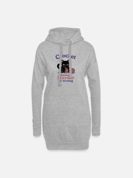 Crochet Because Murder Is Wrong - Hoodie-Kleid - Grau meliert