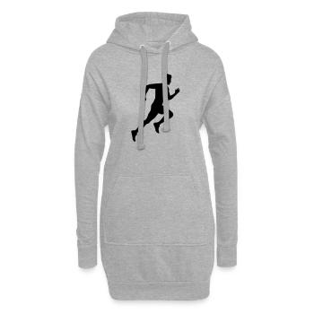 rennen_silhouette - Hoodie-Kleid - Grau meliert - Vorne