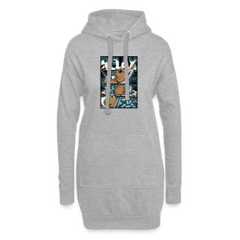 Motif de bien-être Relax Capybara - Sweat-shirt à capuche long Femme - gris chiné - Devant