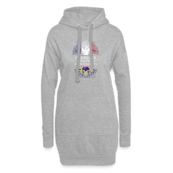 Francais De Racines Berrichonnes T-Shirt Cadeau... - Sweat-shirt à capuche long Femme - gris chiné - Devant