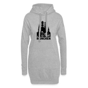 typisch München Munich in a nutshell - Hoodie-Kleid - Grau meliert - Vorne