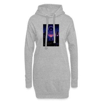 VOID//VISION – Pixel Void Dreams - Hoodie-Kleid - Grau meliert - Vorne