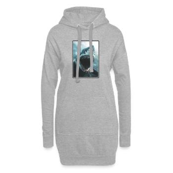 Grand requin blanc Grand requin blanc - Sweat-shirt à capuche long Femme - gris chiné - Devant
