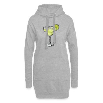 Limetten Margarita Glas Illustration - Hoodie-Kleid - Grau meliert - Vorne
