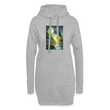 Hurler au chien mème de la Lune Grand Danois - Sweat-shirt à capuche long Femme - gris chiné - Devant