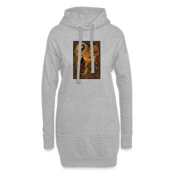 Pilzpfad unter der Mondsonne - Hoodie-Kleid - Grau meliert - Vorne