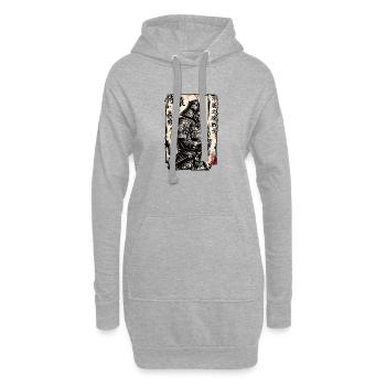 Samurai Affe - Hoodie-Kleid - Grau meliert - Vorne