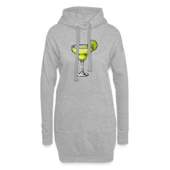Silhouette de Margarita au citron vert - Sweat-shirt à capuche long Femme - gris chiné - Devant