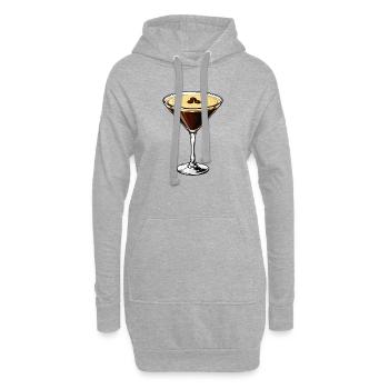 Dessin animé Espresso Martini - Sweat-shirt à capuche long Femme - gris chiné - Devant