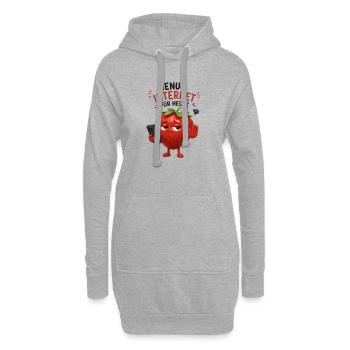 Erdbeere Internet-Auszeit Cartoon - Hoodie-Kleid - Grau meliert - Vorne