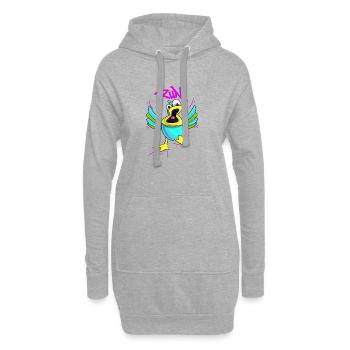 Canard Panique - Sweat-shirt à capuche long Femme - gris chiné - Devant