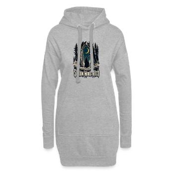 Sorcière des Bois Sombres, Forêt des Sorcières des Bois de l’Ombre - Sweat-shirt à capuche long Femme - gris chiné - Devant