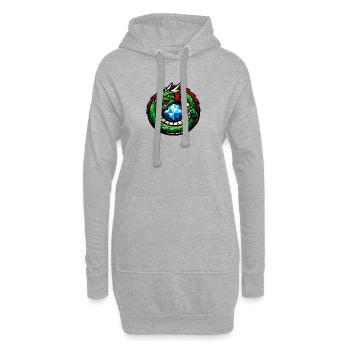 Dragon Vert avec Diamant - Sweat-shirt à capuche long Femme - gris chiné - Devant
