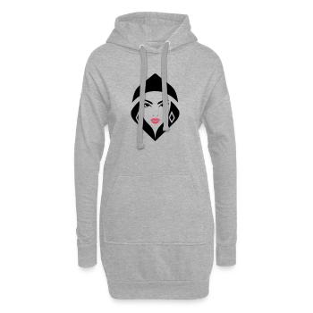 Cobra Queen – powerful, feminine, and commanding - Hoodie Dress - heather grey - Front