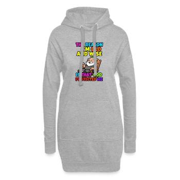 The reason I'm old and wise - Hoodie Dress - heather grey - Front
