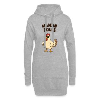 Maman poule  - Sweat-shirt à capuche long Femme - gris chiné - Devant