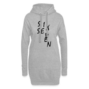 Six sept Meme 67 - Sweat-shirt à capuche long Femme - gris chiné - Devant