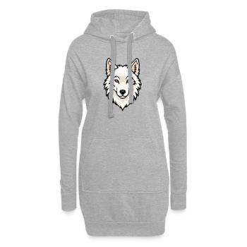 Nature nature de la Tête de Loup Arctique - Sweat-shirt à capuche long Femme - gris chiné - Devant