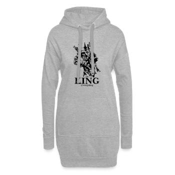 Cesky Fousek Roi de tout Chiens Wilsigns - Sweat-shirt à capuche long Femme - gris chiné - Devant
