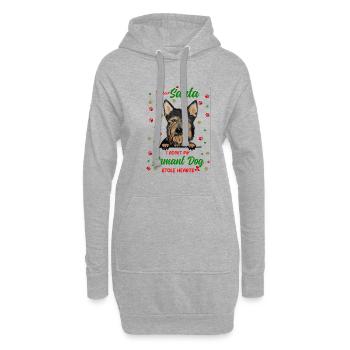Armant Hund Hund Weihnachten Hunderasse - Hoodie-Kleid - Grau meliert - Vorne